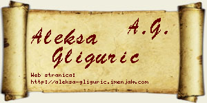 Aleksa Gligurić vizit kartica